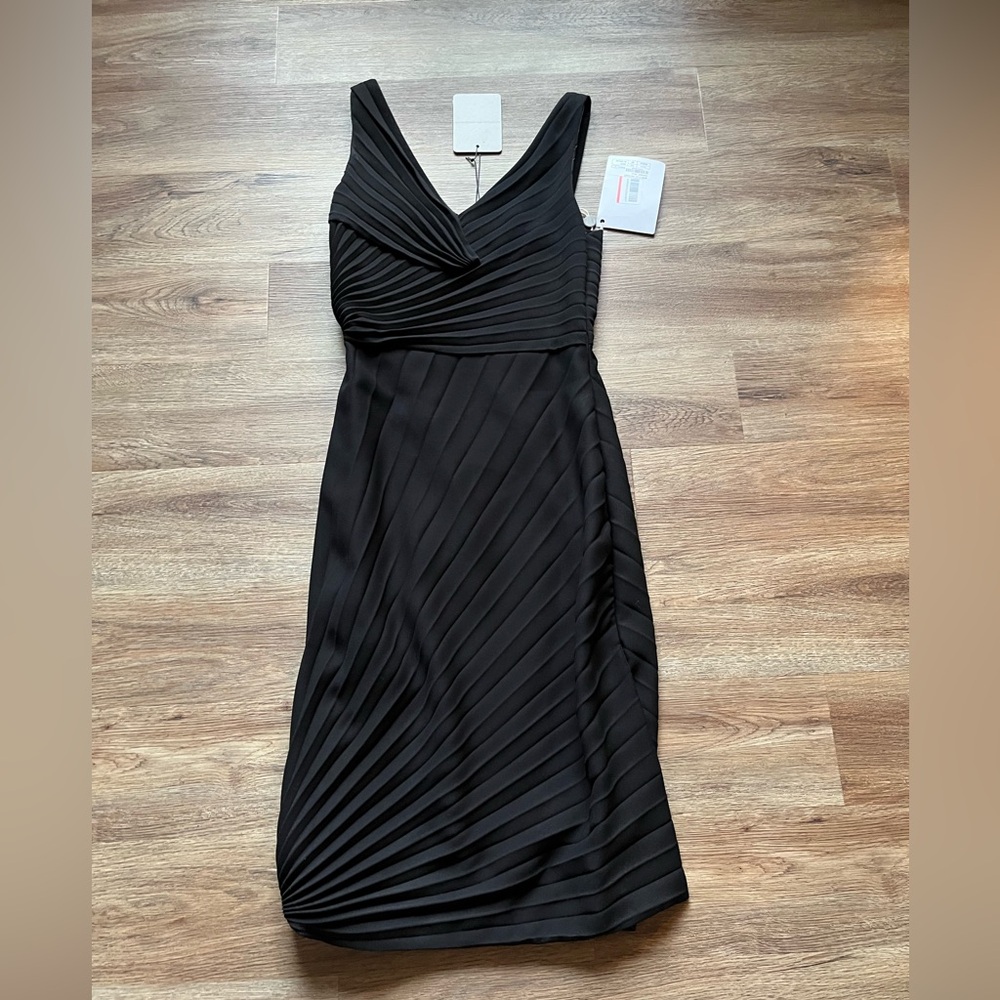 NWT MARCO de VINCENZO black pleated dress